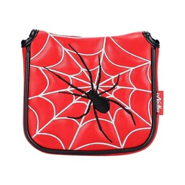 Golf Club Covers Golf Wood Covers Set Golf Putter Cover Golf Club Head Cover Premium PU Leather PU Leather Driver Cover Putter Cover Golf Sport (Putter Cover Embroidery Spider Red)