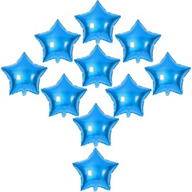 [10 Pack] Star Shape Foil Balloons, 18" Mylar Aluminum Foil Balloons 45cm Decorations for Birthday Party Wedding Engagement Party Celebration Holiday Show Party Activities (Blue, 18 Inch)