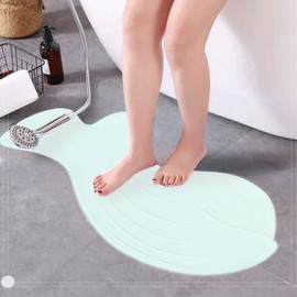 Kid Bath Mat, Non Slip Bath Mat, Durable Rubber Baby Shower Mat, Machine Washable, Cute Whale Design, 75cm/29.5in * 35cm/13.5 in, Soft & Comfortable