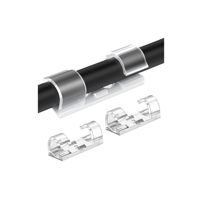 Organizador de Cables,100 Piezas Clips Adhesivos para Cables Transparentes con