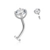 Senpotly 0.8ct 925 Sterling Silver Moissanite Floating Belly Button Ring