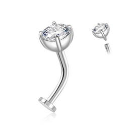 Senpotly 0.8ct 925 Sterling Silver Moissanite Floating Belly Button Ring