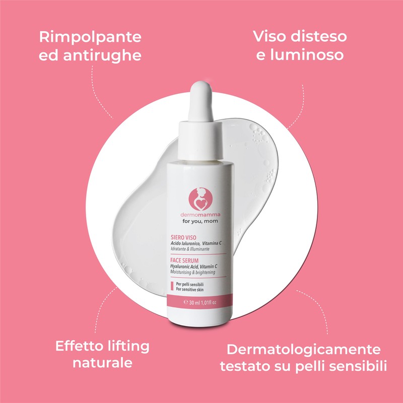 DERMOMAMMA Gesichtsserum - mit Hyaluronsäure - Vitamin C - Anti-Falten