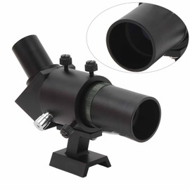 Finder Scope, 6x30 Metal Finder Scope for Astronomical Telescope, 45 Degree Optical Glass Telescope Accessories with Bracket