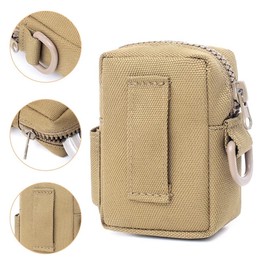 DONGKER Small Molle Pouch, Tactical Waist Bag, Military Compact Utility EDC Belt Bag for Outdoor Camping Hiking, 10 x 6 x 4 cm