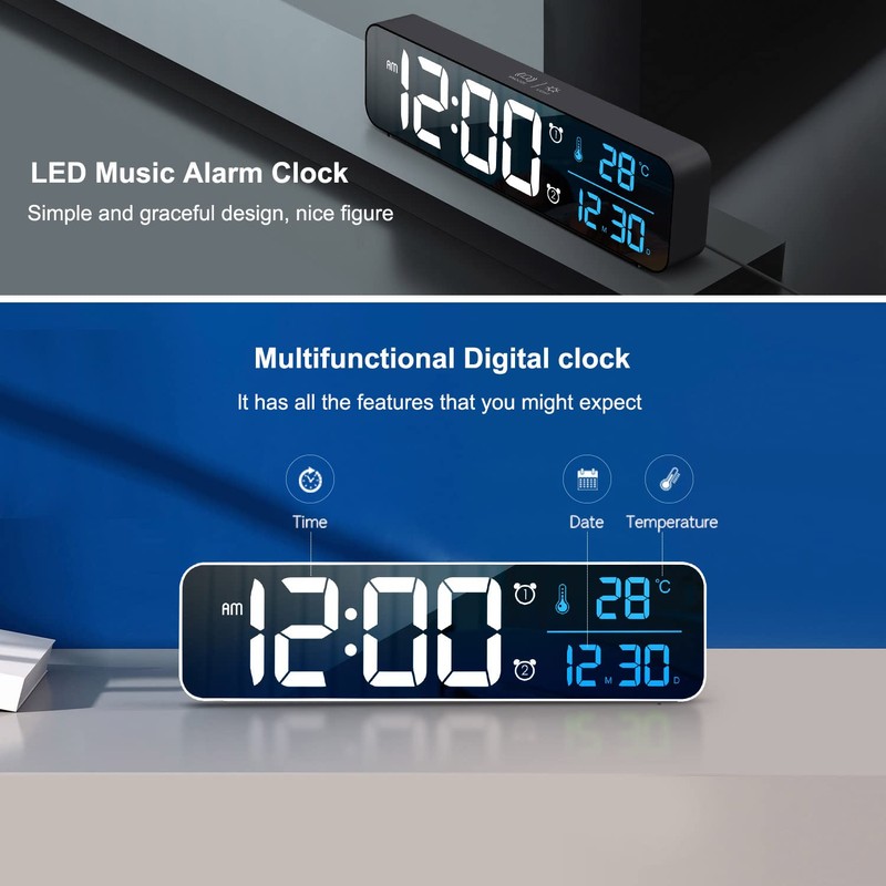 Abovsare Digital Clock for Bedroom, Clocks for Living Room Decor,