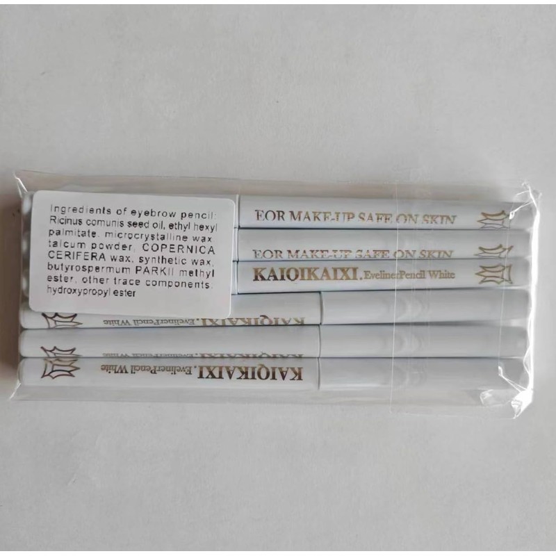 KAIQIKAIXI 6Pcs White Eyeliner Pencils Professional Use as Highlighter,Lip Line