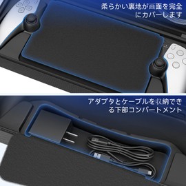 Daydayup PS Portal Storage Case Storage Bag + Protective Cover for PS Portal + PS Portal Remote Player for Glass Film 2 Pieces + Charging Cable + 4 Pcs PS Portal Thumb Cap + PS Portal Stand Large