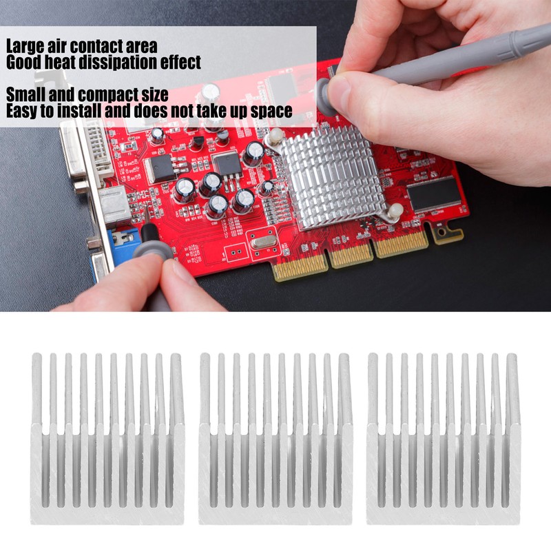 8Pcs Cooling Fins Aluminum Power Radiator Heat Sink Kit for