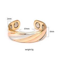 EnerMagiX Fashion Ladies Ring 3 Color Gold Silver Rose Gold Copper Magnetic Ring Adjustable Size Female Magnet Jewelry Finger Wear