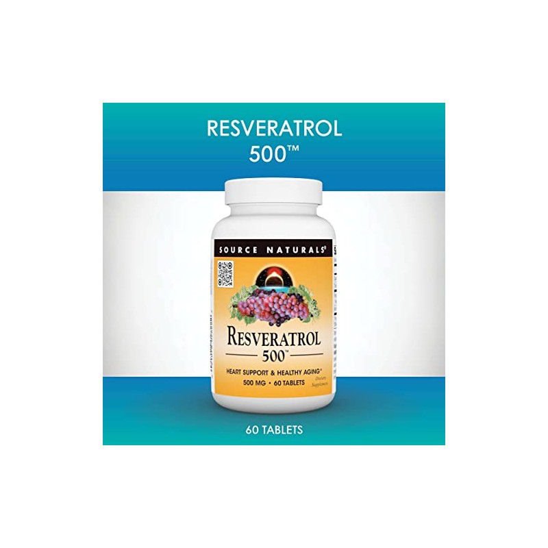 Source Naturals Resveratrol 500, Heart Support & Healthy Aging*, 500