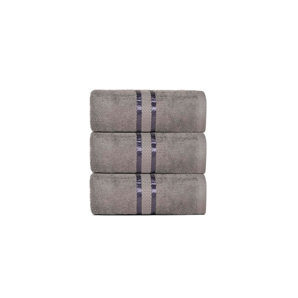 Dewall Maisons Premium 3-Piece Dark Grey Bath Towel Set, 27"