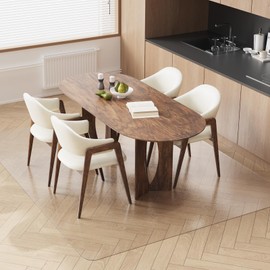 SALLOUS Vinyl Floor Mat for Home, 4'X5' Non-Slip Waterproof Area Rug for Living Room, 0.08'' Thickened Anti-Scratch Floor Protector Plastic Mat for Dining Room Table, Chair Mat for Hard Floors (Clear)