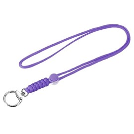YOKIVE 1 Pcs Paracord Lanyard with Clasps, Necklace Keychain Cord Metal Hooks Straps | Great for Home Keys, ID Cards, Badge Holders (Purple, 19-Inch)