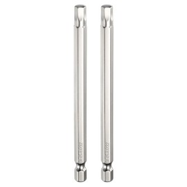sourcing map 2pcs H7/32 Hex Head Screwdriver Bit 7/32" Flat Tip 1/4" Hex Shank 4" Long Magnetic Hexagonal Screw Drill Bit Wrench Chrome Plated Power Driver Socket