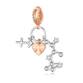 GOINEVA 12 Zodiac Sign Birthday Charms 925 Sterling Silver Charms Fits Women's Charm Bracelet & Necklace Valentine's Day Mother's Day Jewelry Gifts for Women (Sagittarius)