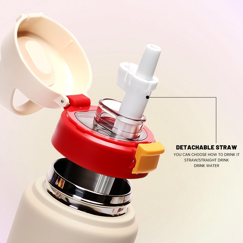 pluseight Insulated Water Bottle with Straw, 24 oz Leak Proof