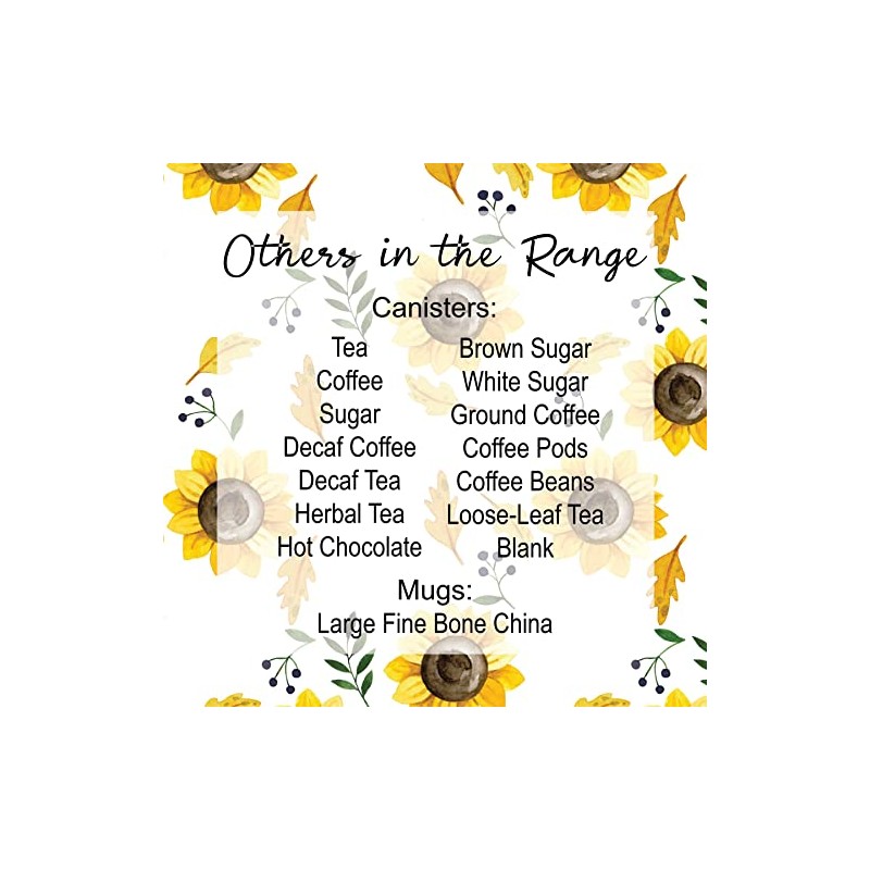 Purely Home Yellow Sunflowers Decaf Coffee Storage Canister - White
