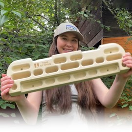 TWO STONES Wooden Hangboard Rock Climbing Pull Up Bar Designed Training for Climbing, Wooden Fingerboard Climbing Training Board for Building Core Strength and Endurance (CJ-HB2049)