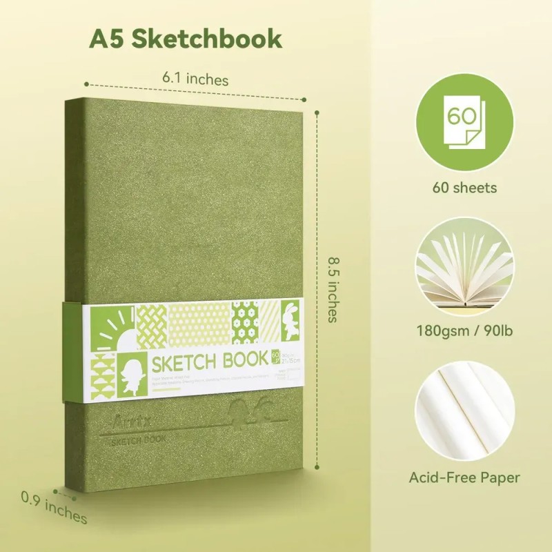 Caderno De Desenho E Esboço A5 Arrtx Com 120 Páginas