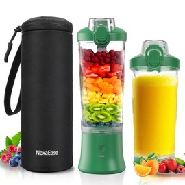 Portable Blender Personal Juicer for Shakes and Smoothies - 20 OZ Electric Protein Shaker Bottle with Insulated Sleeve, Travel Lid, USB-C Rechargeable - Mini Small Blender Cup for Kitchen, Office, Gym
