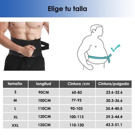 Faja Lumbar para Hombres y Mujeres, Faja Lumbar para Aliviar el Dolor de Hernia Discal, Ciática y Escoliosis, Protege los Músculos de la Cintura y la Espalda (Negro, L)