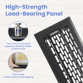 Howeall 4x12 Inches 2 Pack Heavy Duty Walkable Floor Register - Easy Adjust Air Supply Lever Decorative Floor Vent Covers - Boston Design Vent Covers for Home - Matte Black