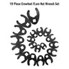 19 PCS 3/8 Inch and 1/2 Inch Crowfoot Flare Nut