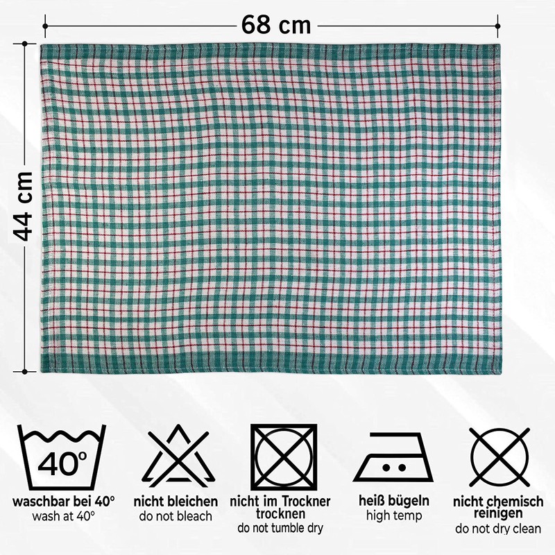 QCS Towel - Pack of 10 Colured Check Tea Towels