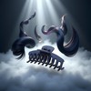 Navy Blue Frosted Claw Hair Clips for Women's Thick Hair,