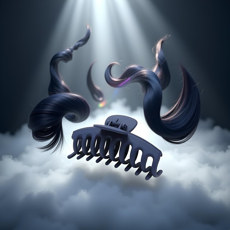 Navy Blue Frosted Claw Hair Clips for Women's Thick Hair,