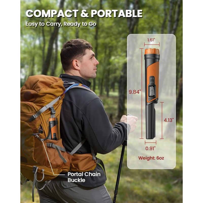 DR.ÖTEK Metal Detector Pinpointer, IP68 Fully Waterproof Handheld Pin Pointer