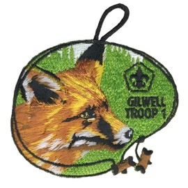 Wood Badge Fox Critter with Beads Embroidered Patch - Gilwell Troop 1 - ClassB