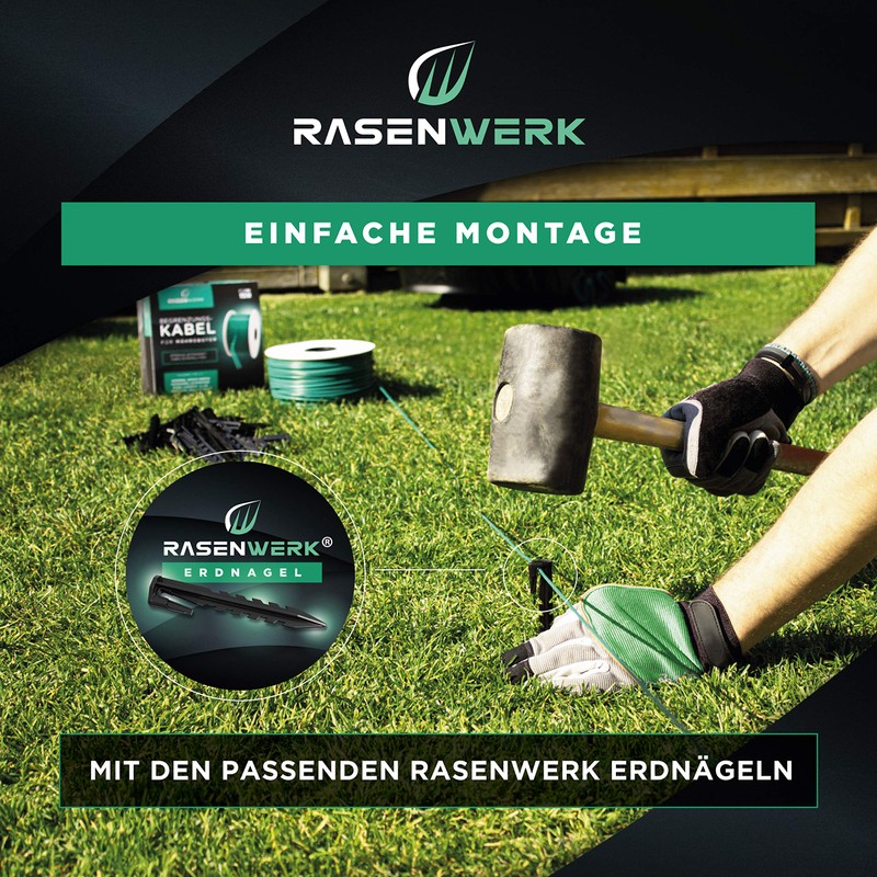 RASENWERK® Universal Boundary Cable for Robotic Lawnmower Made of Tin-Plated