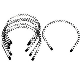 6 PCS Black Multi-style Spring Wave Metal and Plastic Hair Hoop Hairband Boy Girl Sports Headband Headwear Hair Accessory for Women Men (A style)