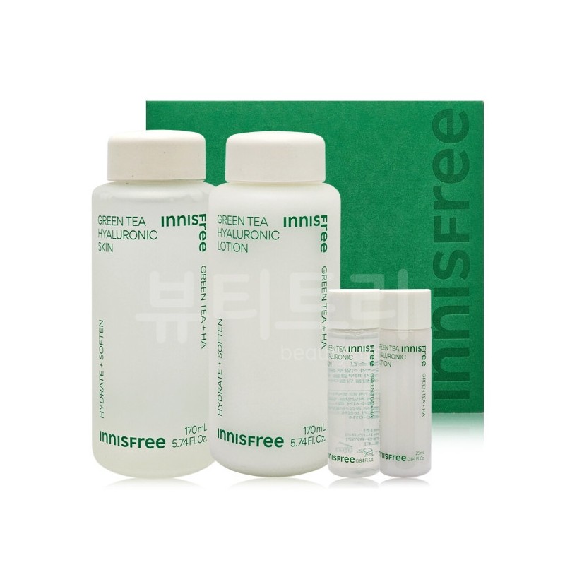Innisfree Green Tea Hyaluronic Acid Skincare Set / 이니스프리 그린티