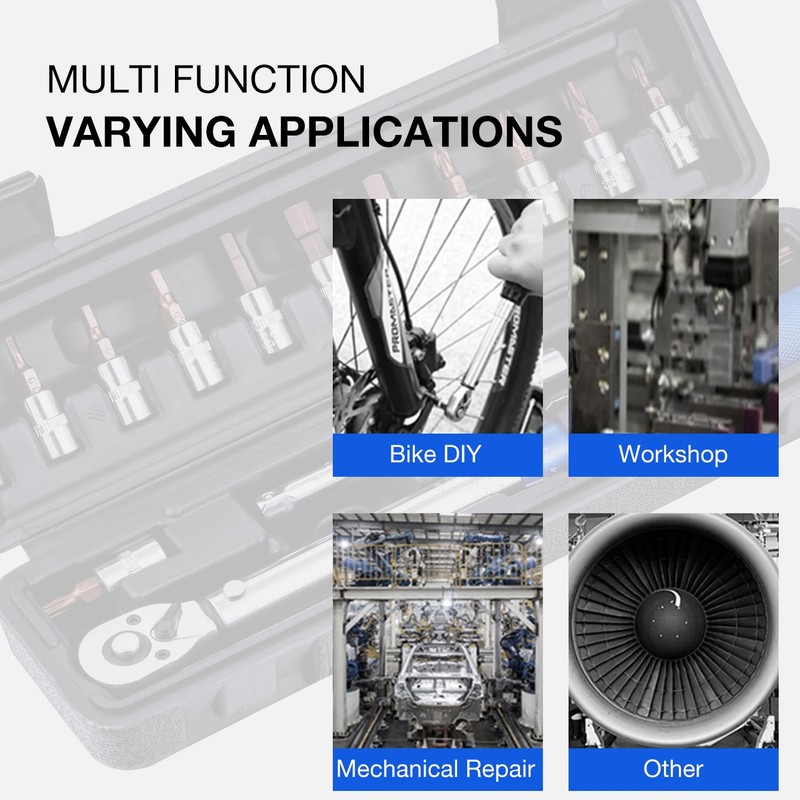 KATSU 1/4 Inch Drive Click Torque Wrench 15 PCs Set