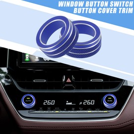 X AUTOHAUX AC Climate Control Switch Knob Cover Trim for Toyota Blue (Set of 2)