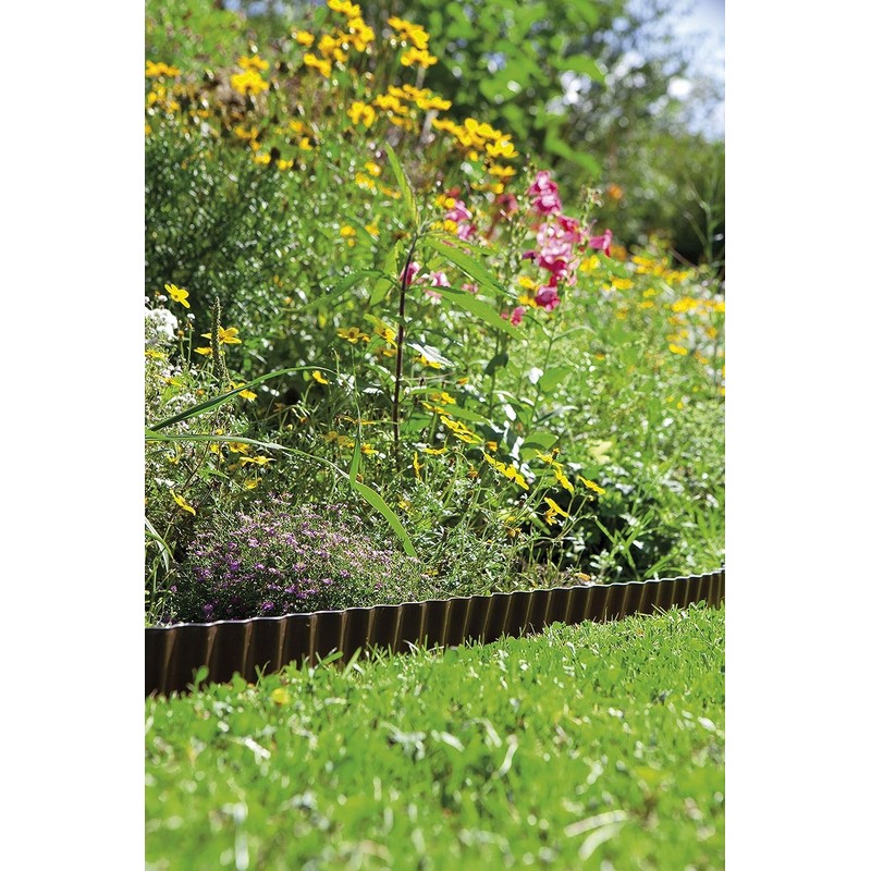 GARDENA 530-20 Flowerbed Edging Fence, Brown, 3.5 inches (9 cm)