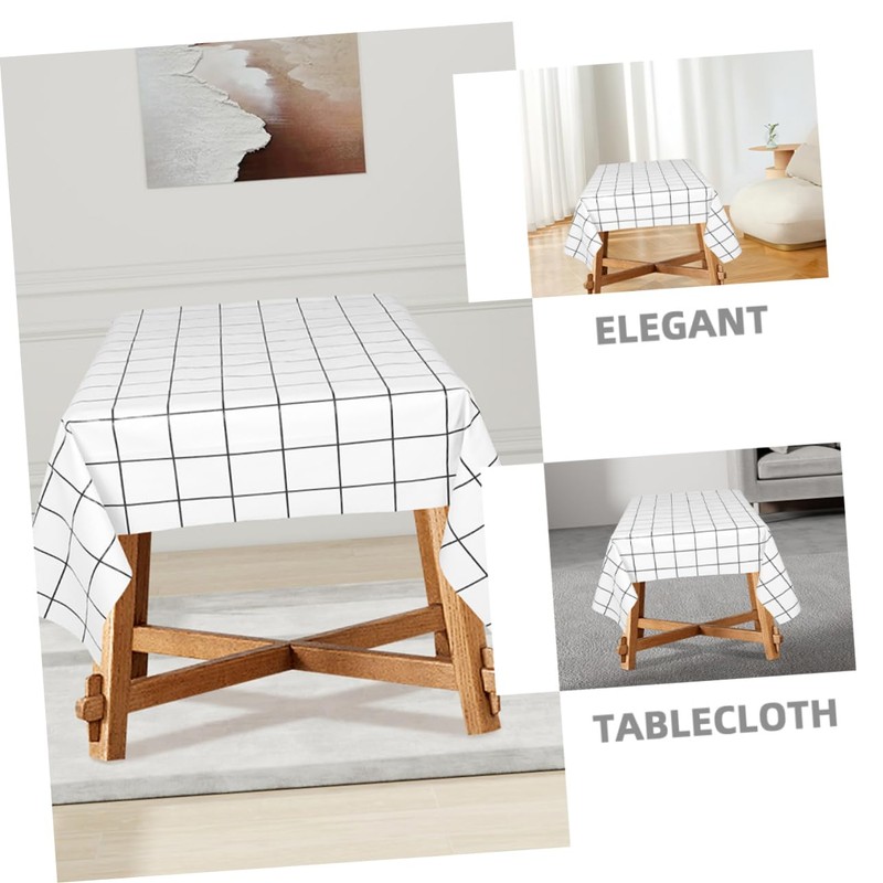ULTECHNOVO Vinyl Table Cover Waterproof Oilproof Pvc Tablecloth for Camping