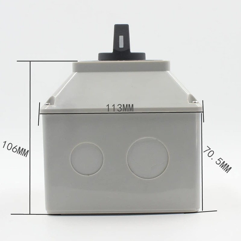 Universal Changeover Selector Switch, with Installation Waterproof Box, 3 Positions