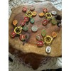 Handmade Enamel Flower Yarn Markers Or Ear Rings. 5 Per
