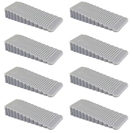 Oksdown Pack of 8 Black Rubber Door Stops, Height Adjustable, Scratch-Resistant, Non-Slip Door Wedge for Balcony Door, Study, Children's Room, Bathroom