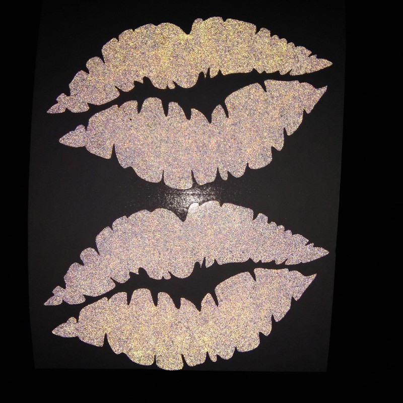2X Lips Reflective Sticker Decal for Car Bumper Helmet 3"