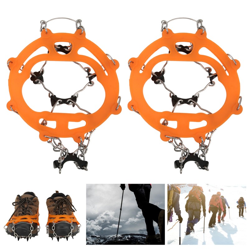 2Pcs Ice Traction Cleats Anti Skid Shoe Crampon Cover Snow