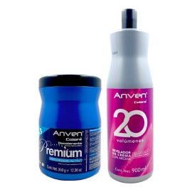 Decolorante Anven Bote Azul 350g Y Revelador 900ml