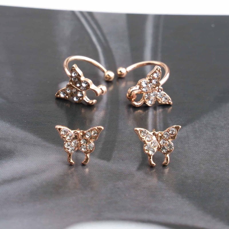 Yheakne Butterfly Cuff Wrap Earrings Gold Butterfly Ear Climber Earrings