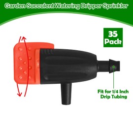 TTioDri Garden Irrigation Dripper for 1/4" Drip Irrigation Tubing, 35 Pack Adjustable Drip Emitters Succulent Micro Watering Dripper for Individual Shrubs And Trees Irrigation System