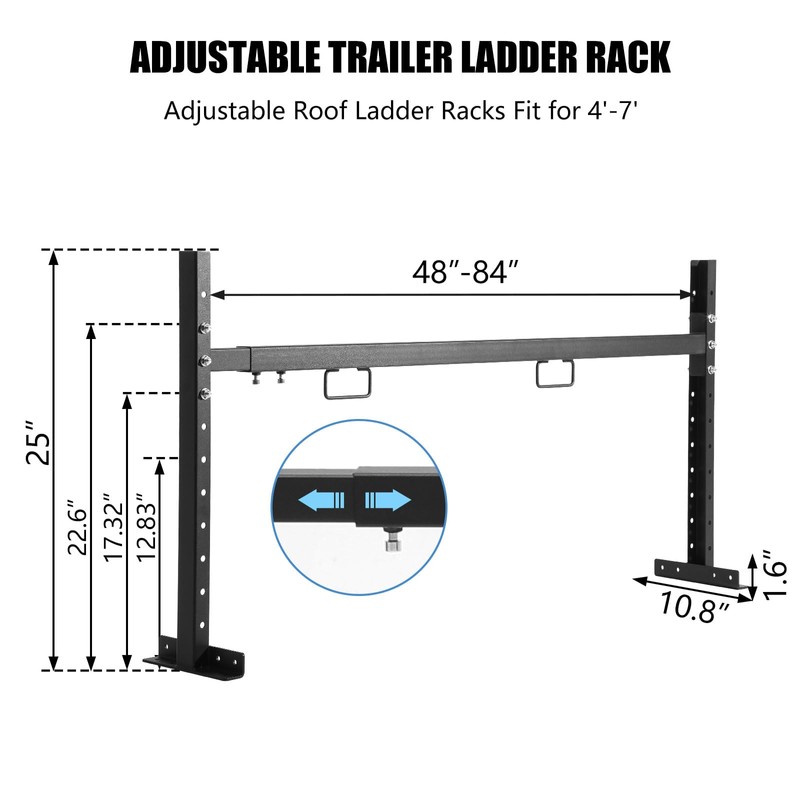 Colinktool Adjustable Roof Ladder Racks,Trailer Ladder Racks Fit for 4'-7'