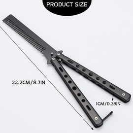 One Piece Durable Metal Folding Comb Convenient Steel Hair Comb Lightweight Portable Training Butterfly Comb Foldable Hair Comb for Comb Trainer